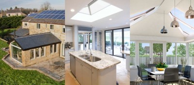 A range of conservatory roof replacement options: solid tiles, glazed or combination